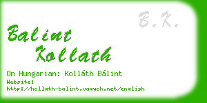 balint kollath business card