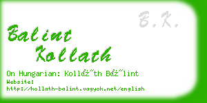 balint kollath business card